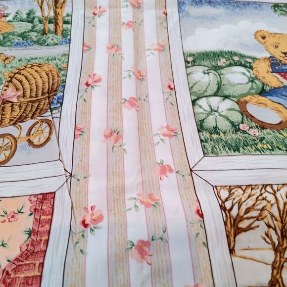 Vtg Blumgart Teddy Bear Panel Fabric-Linda Griffith-1995-Quilting Cotton-2 Yds - Picture 4 of 8